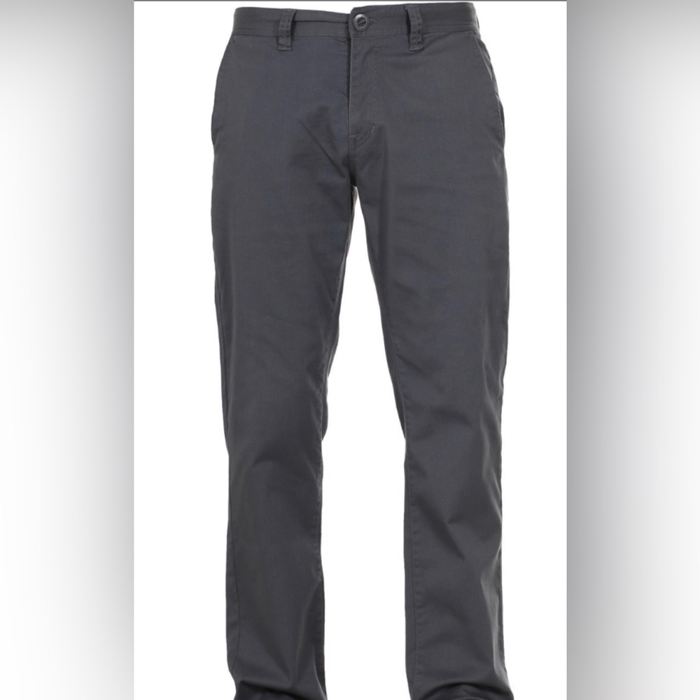 Volcom Men's Chino “Fricken Modern” Pants Straight Leg Gray Khaki Size 32